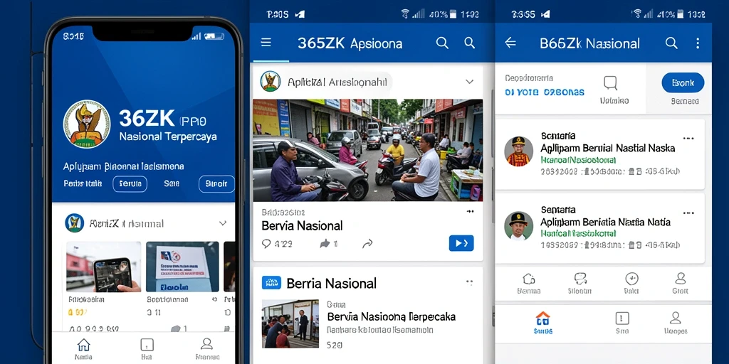 Tampilan antarmuka aplikasi Berita Nasional 365ZK yang modern dan informatif.
