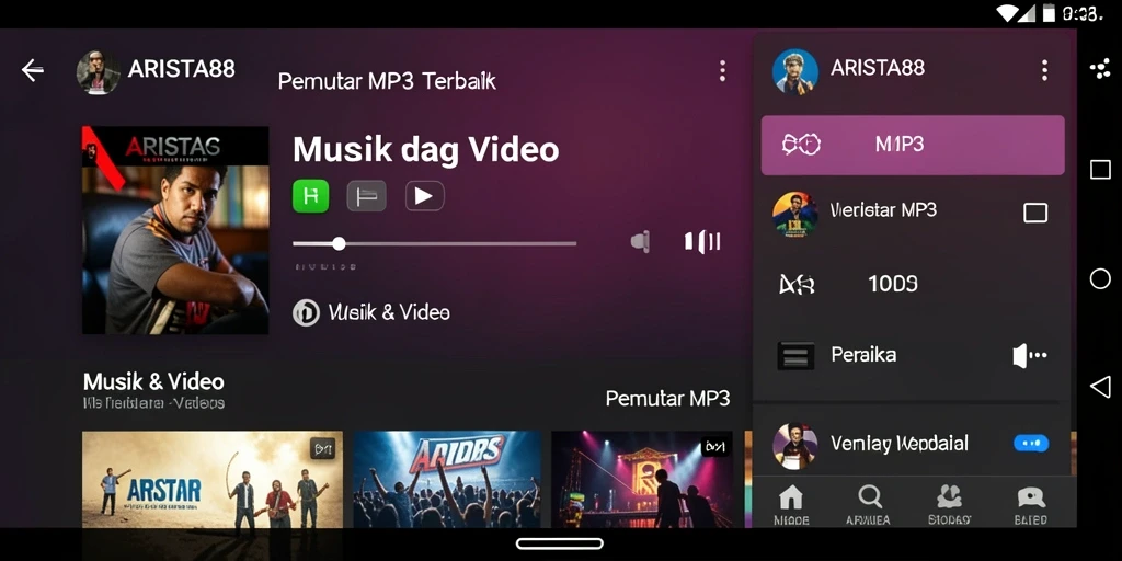Antarmuka ARISTA88 dengan fitur Pemutar MP3 yang menarik.