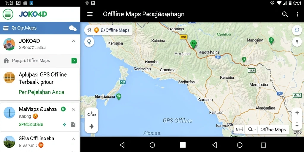 Tampilan antarmuka JOKO4D dengan fitur GPS Offline Maps yang intuitif.