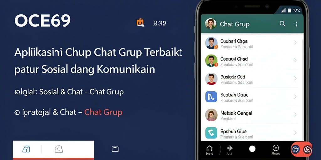 Antarmuka OCE69 dengan tampilan chat grup yang menarik.