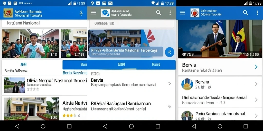 Antarmuka utama aplikasi RR789 menampilkan berita nasional terbaru.