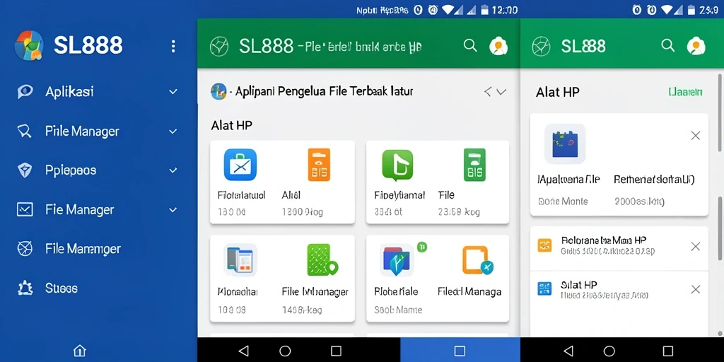 Tampilan antarmuka aplikasi File Manager SL888 yang user-friendly.