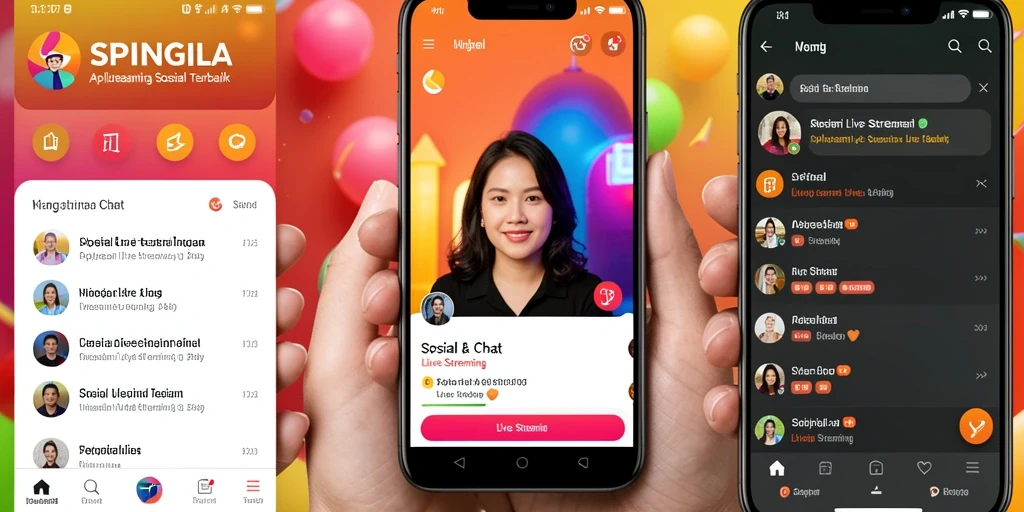 Antarmuka SPINGILA saat live streaming dengan fitur interaktif.
