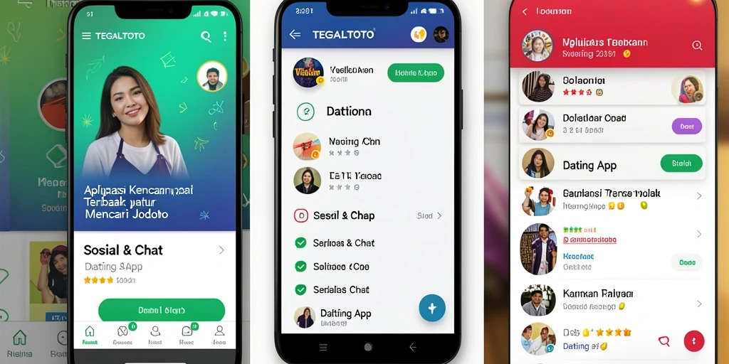 Antarmuka TEGALTOTO yang menarik untuk mencari pasangan.